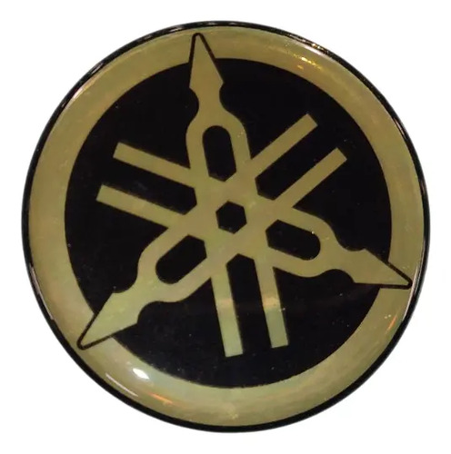 Calco Emblema Goma Dorado Yamaha Original Dorado Oscuro
