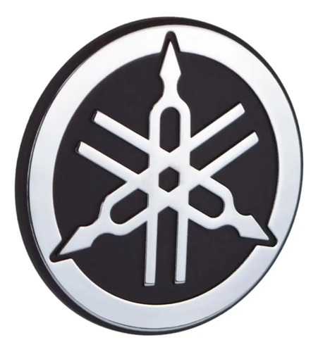 Calco Emblema Rigido Con Relieve Yamaha Original Plateado